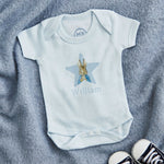 Personalised Blue Star Peter Rabbit Bodysuit