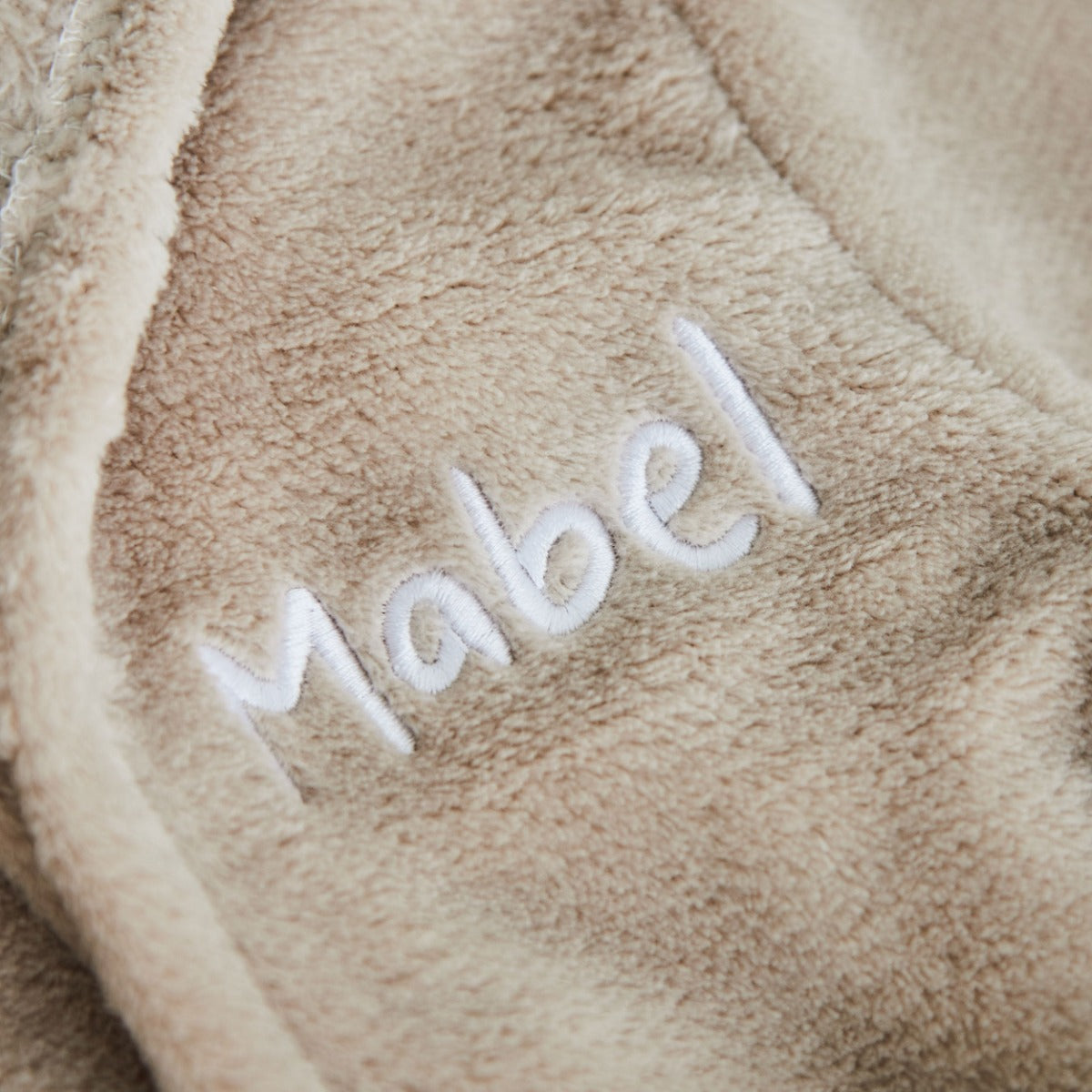 Personalised Oatmeal Fleece Robe With Ears