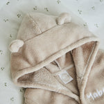 Personalised Oatmeal Fleece Robe With Ears