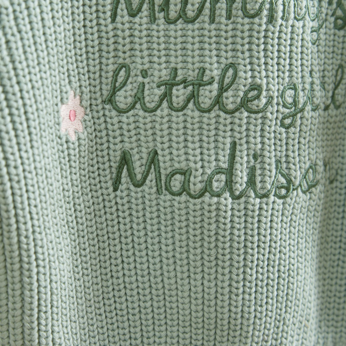 Personalised Mummy's Little Girl Sage Cardigan