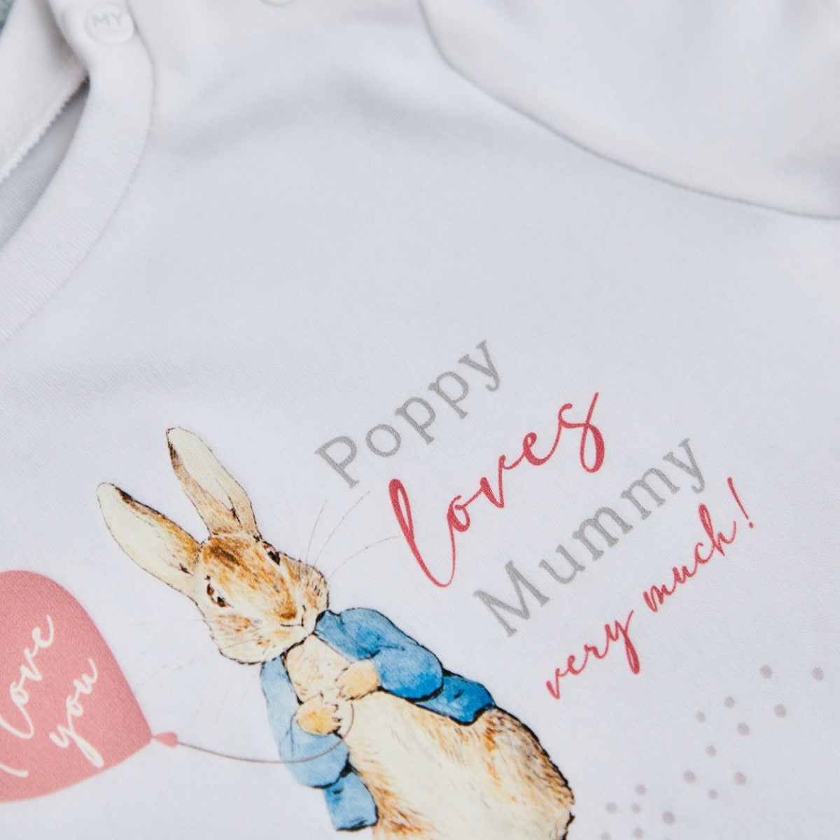 Personalised Peter Rabbit Valentine's Day I Love You T-Shirt