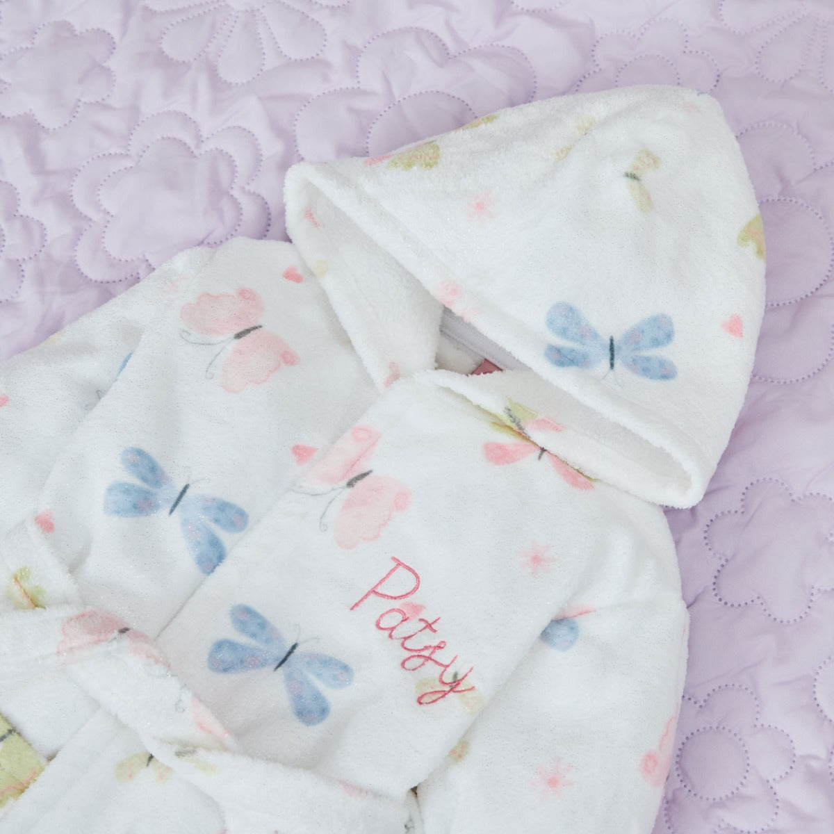 Personalised Butterfly Fleece Robe