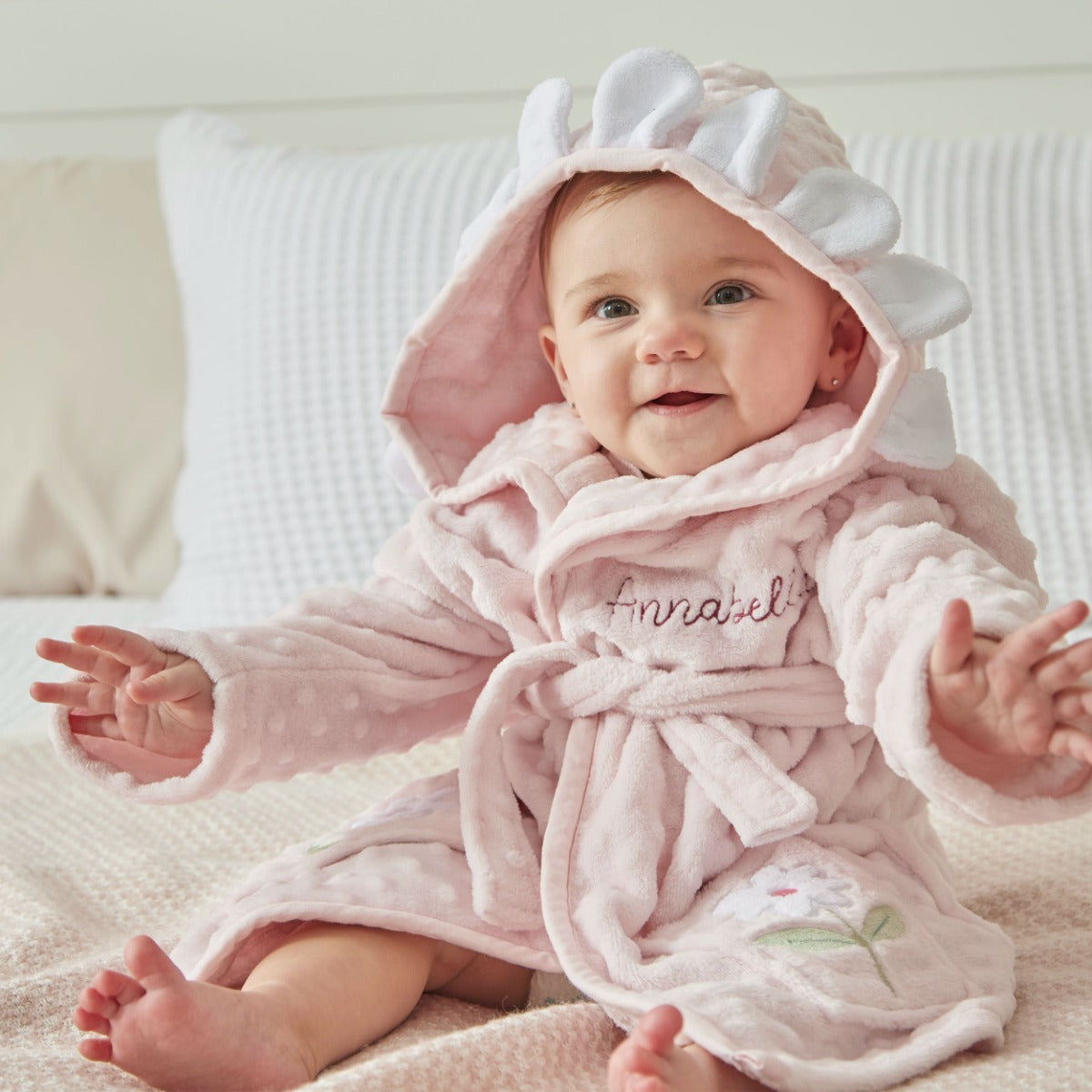 Personalised Flower Fleece Robe 