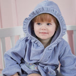 Personalised Frill Velour Cornflower Robe