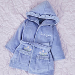 Personalised Frill Velour Cornflower Robe