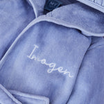 Personalised Frill Velour Cornflower Robe