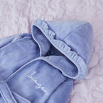 Personalised Frill Velour Cornflower Robe