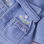 Personalised Frill Velour Cornflower Robe