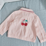 My Kids Personalised Cherry Pink Denim Jacket
