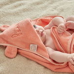 Personalised Peach Sorbet Hooded Towel With Ears