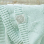 Personalised Mint Star Jacquard Blanket