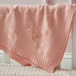 Personalised Peach Sorbet Flower Jacquard Blanket