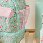 Personalised Sage Ditsy Floral Compartment Backpack 