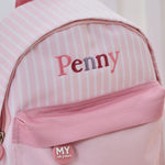 Personalised Pink Stripe Frill Mini Backpack 