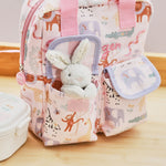 Personalised Pink Floral Safari Grab Handle Mini Backpack 