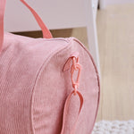 Personalised Pink Cord Barrel Bag 