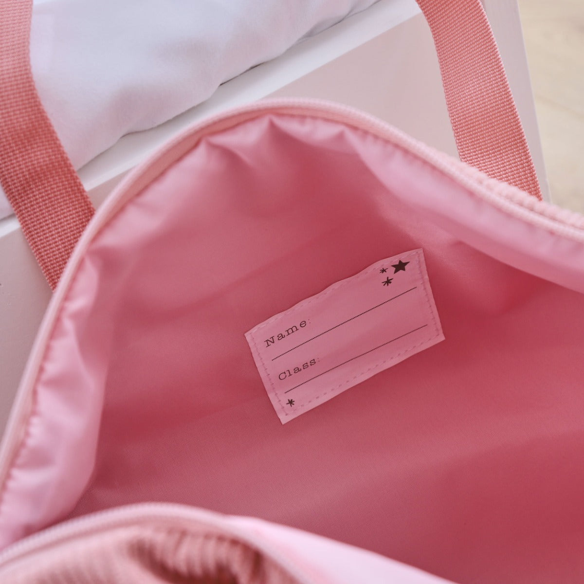 Personalised Pink Cord Barrel Bag 