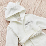 Personalised Ivory Cotton Towelling Robe