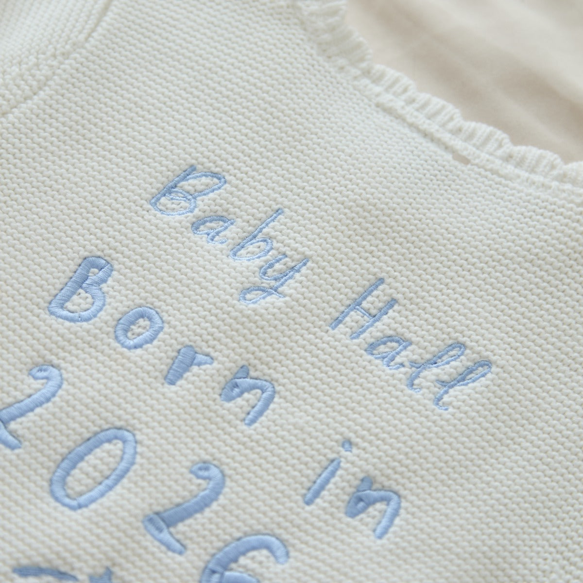 Personalised Born in 2026 White Lightweight Cardigan