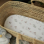 Personalised Penguin Skiing Moses Basket Bed Sheet