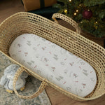 Personalised Penguin Skiing Moses Basket Bed Sheet
