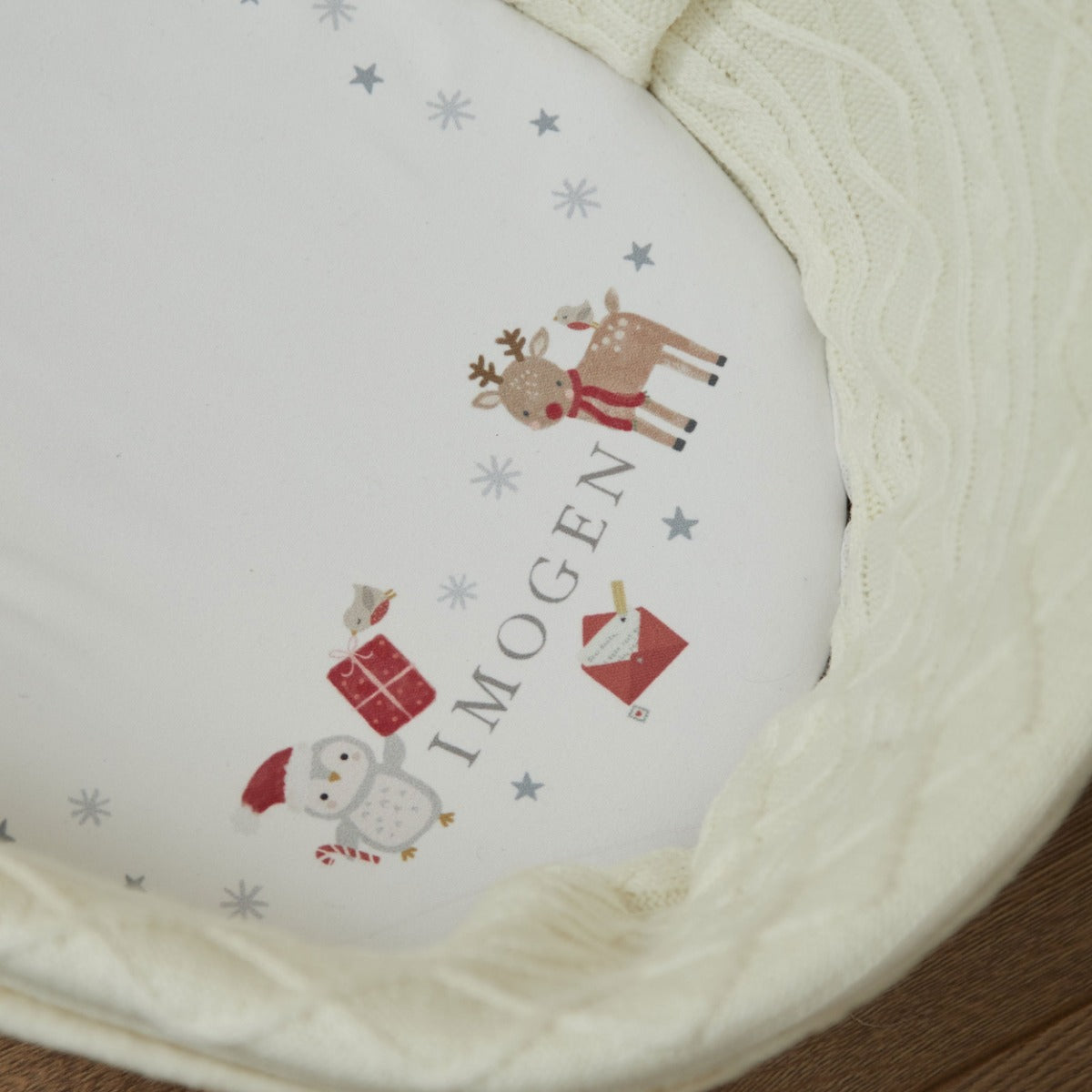 Personalised First Christmas Moses Basket Bed Sheet