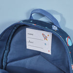 Personalised Rocket Navy Printed Cord Mini Backpack 