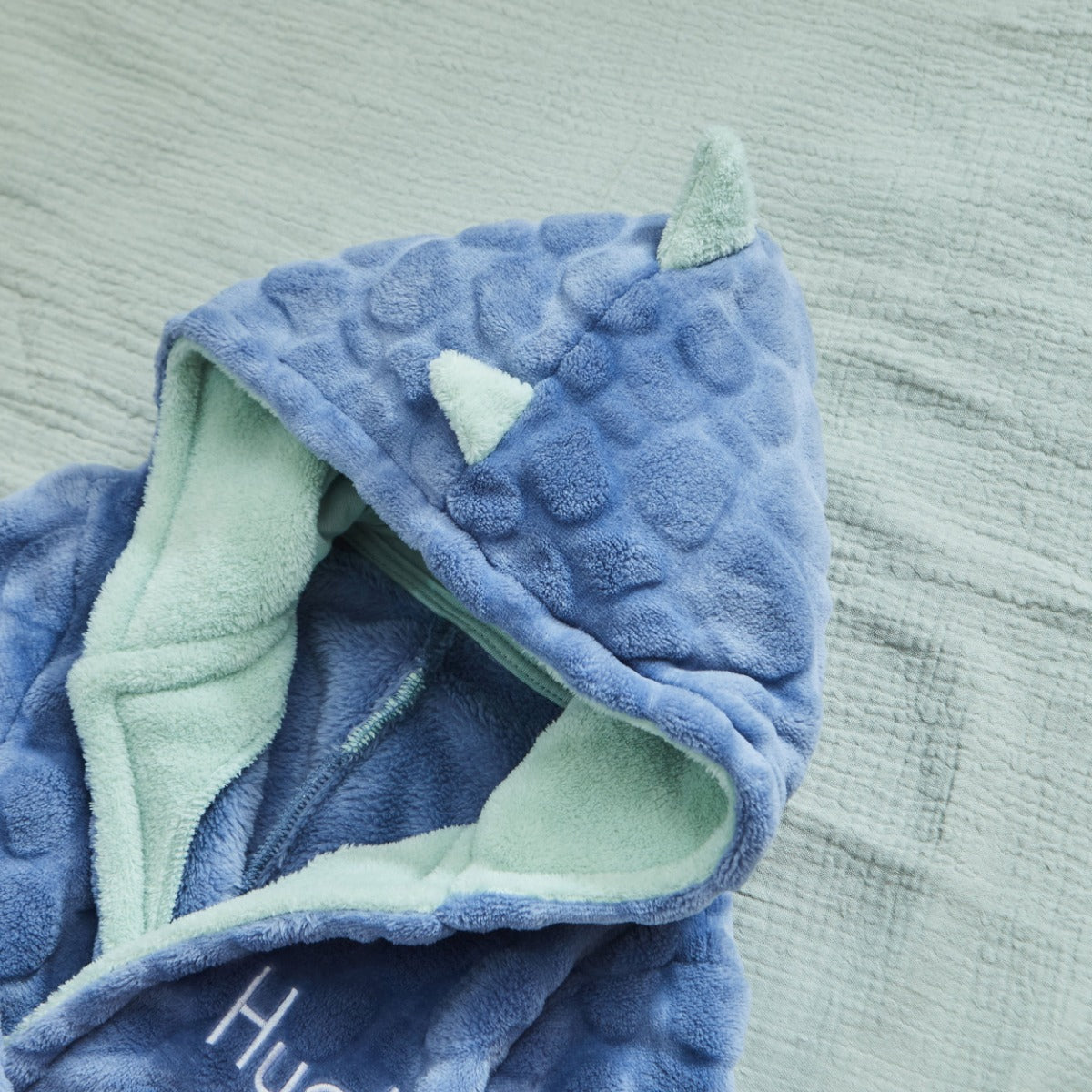 Personalised Blue Stegosaurus Dinosaur Fleece Dressing Gown