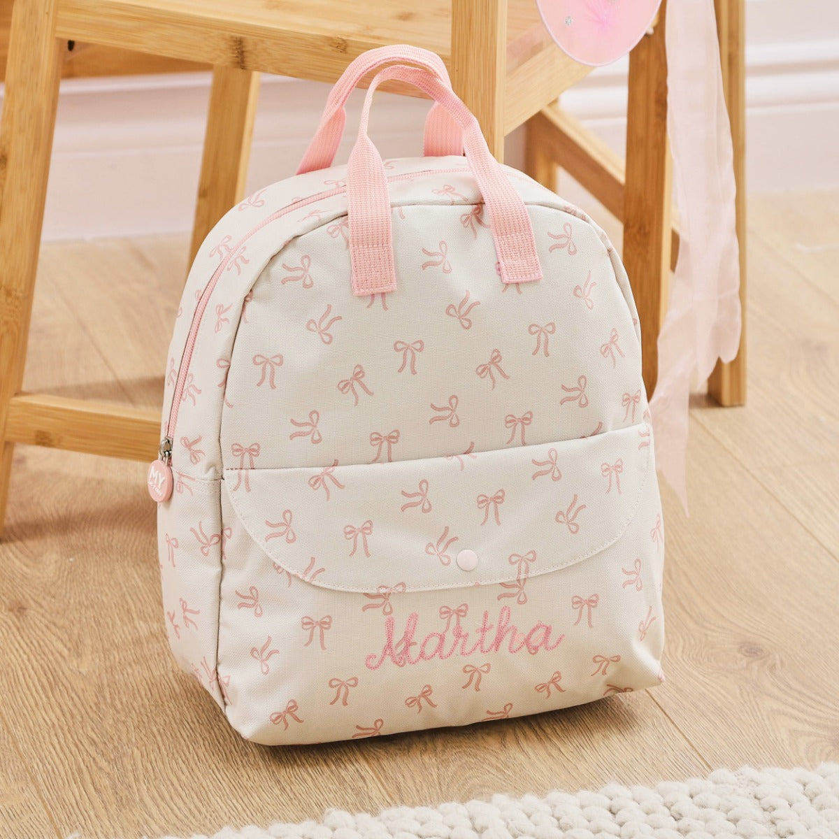 Personalised Bow All-Over Print Medium Backpack 