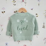 Personalised So Loved Sage Cardigan