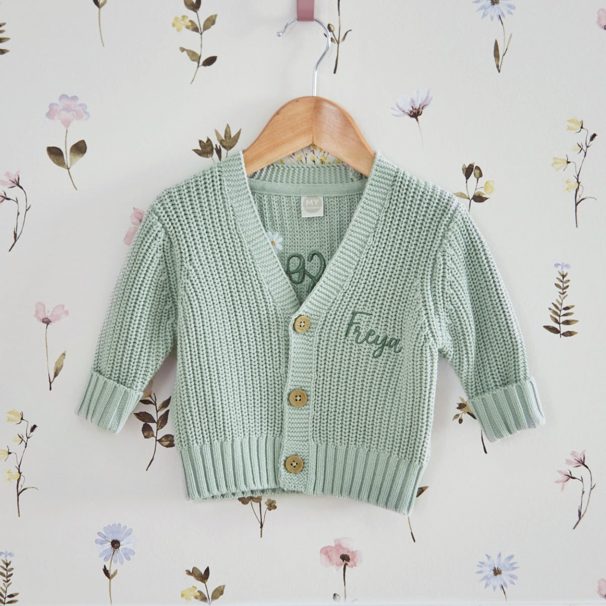Personalised So Loved Sage Cardigan