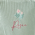 Personalised Pink Flower Sage Cardigan