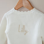 Personalised White Name Cardigan