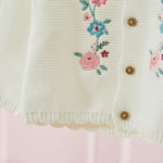 Personalised Front Floral White Lightweight Cardigan