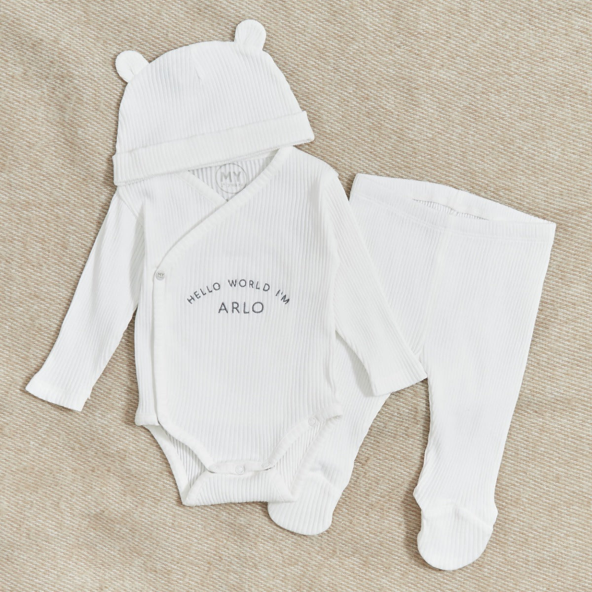 Personalised Hello World Home From The Hospital Baby Gift Set