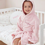 My Kids Personalised Heart Deboss Fleece Robe