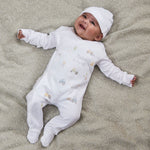 Personalised Tractor All-Over Print Wrap Sleepsuit & Hat Gift Set 