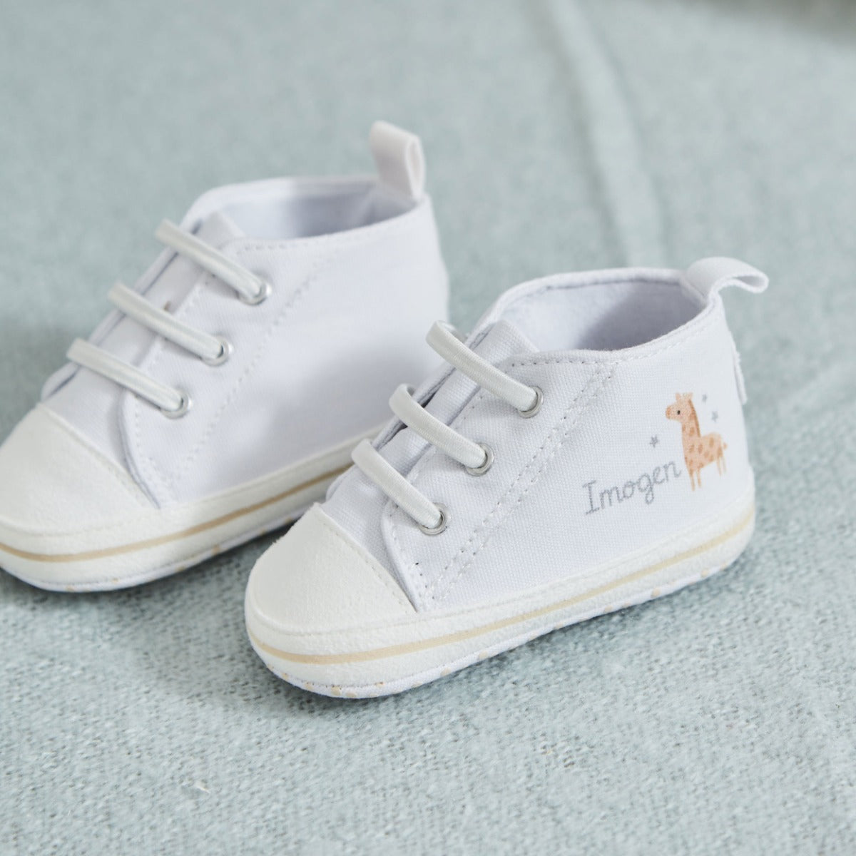 Personalised Giraffe Baby High Top Shoes