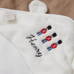 Personalised Soldier Ivory Hooded Towel