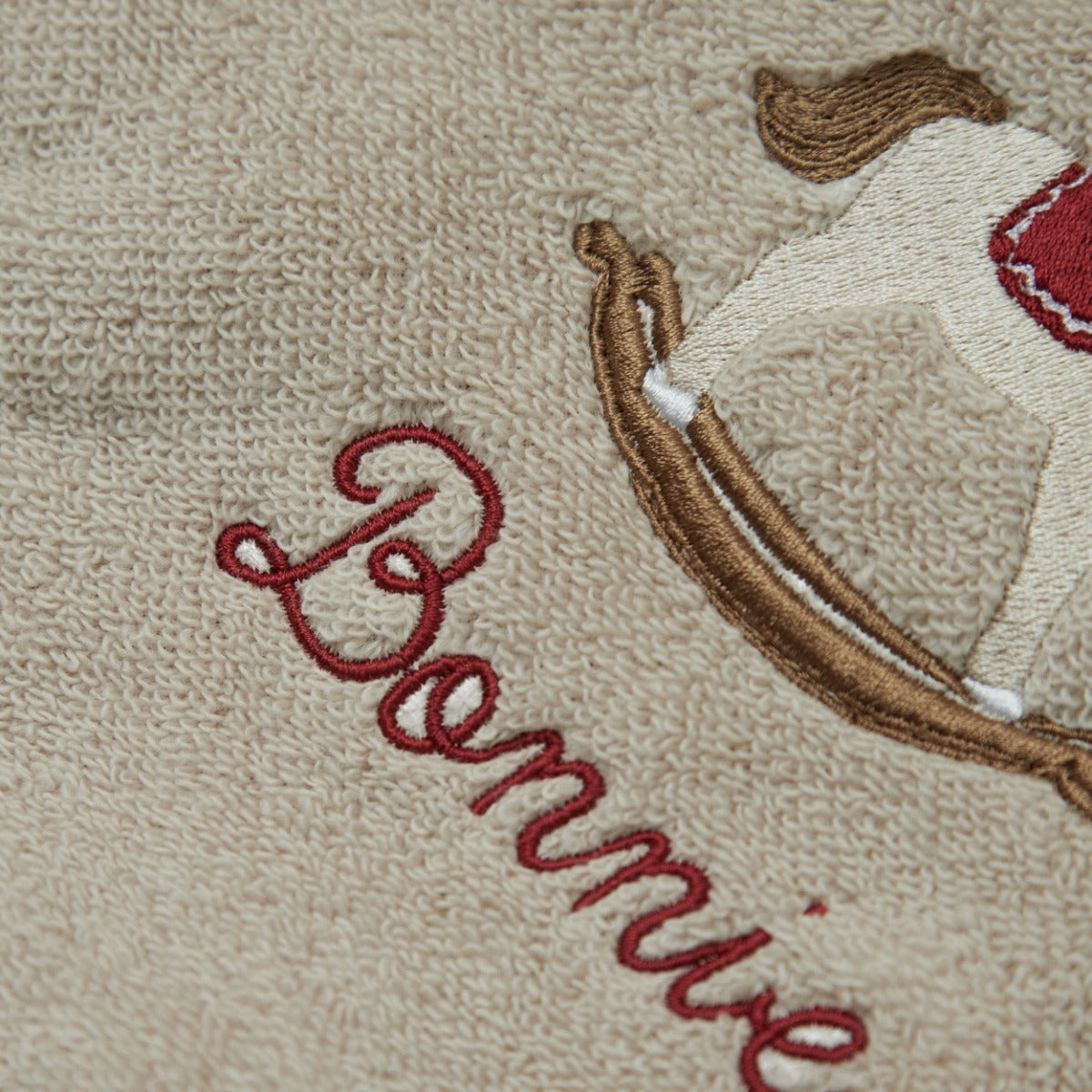 Personalised Heritage Horse Oatmeal Hooded Towel