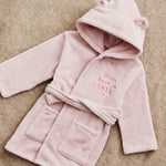 Personalised Born in 2026 Pink Fleece Robe with Ears