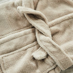 Personalised Oatmeal Born In 2026 Fleece Robe With Ears 