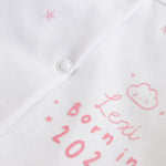 Personalised Born in 2026 Pink Star Design Sleepsuit