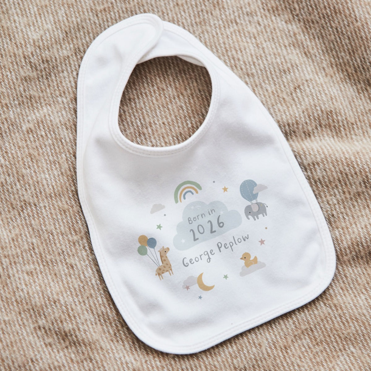 Personalised Born In 2026 Animal Bib 