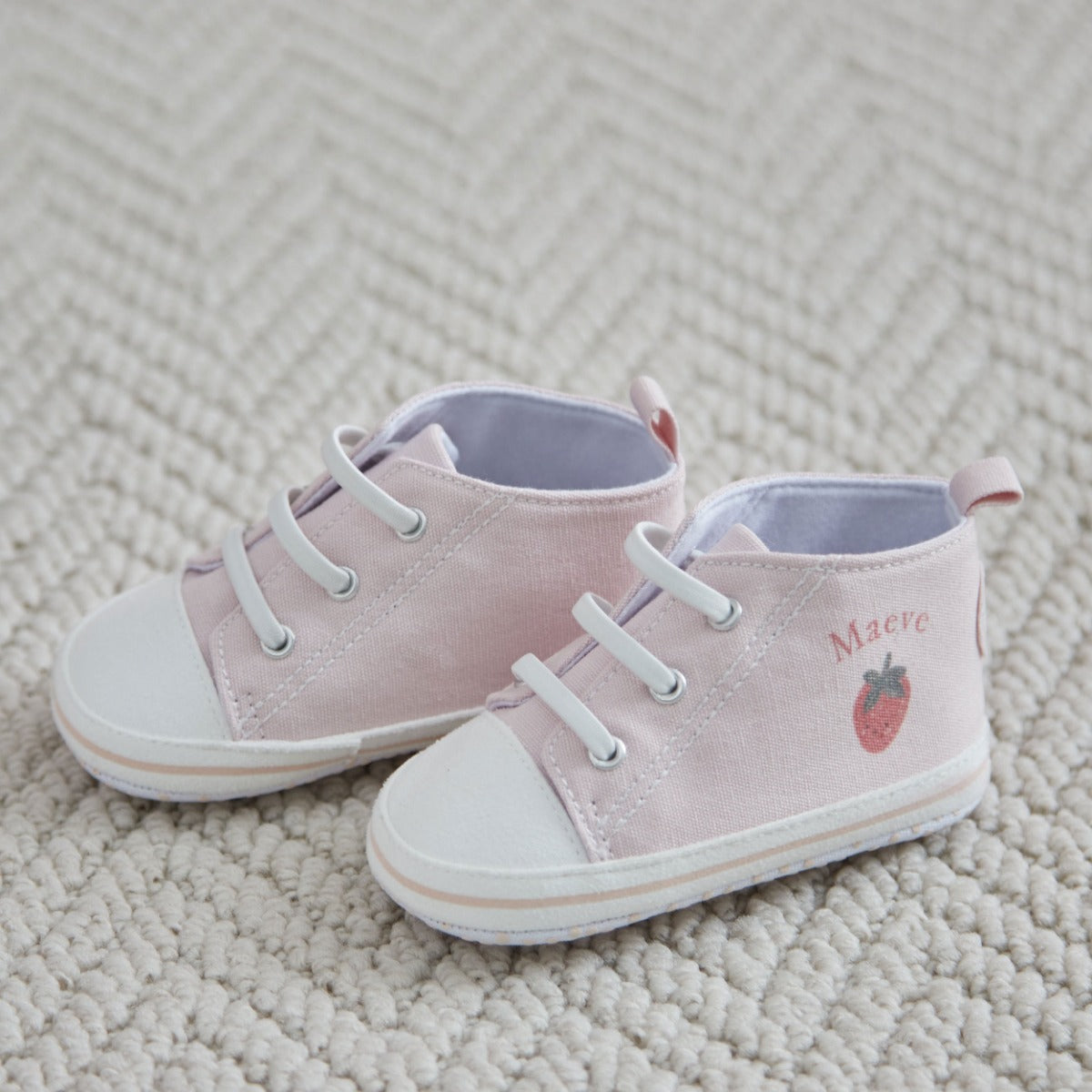 Personalised Strawberry Pink Baby High Tops