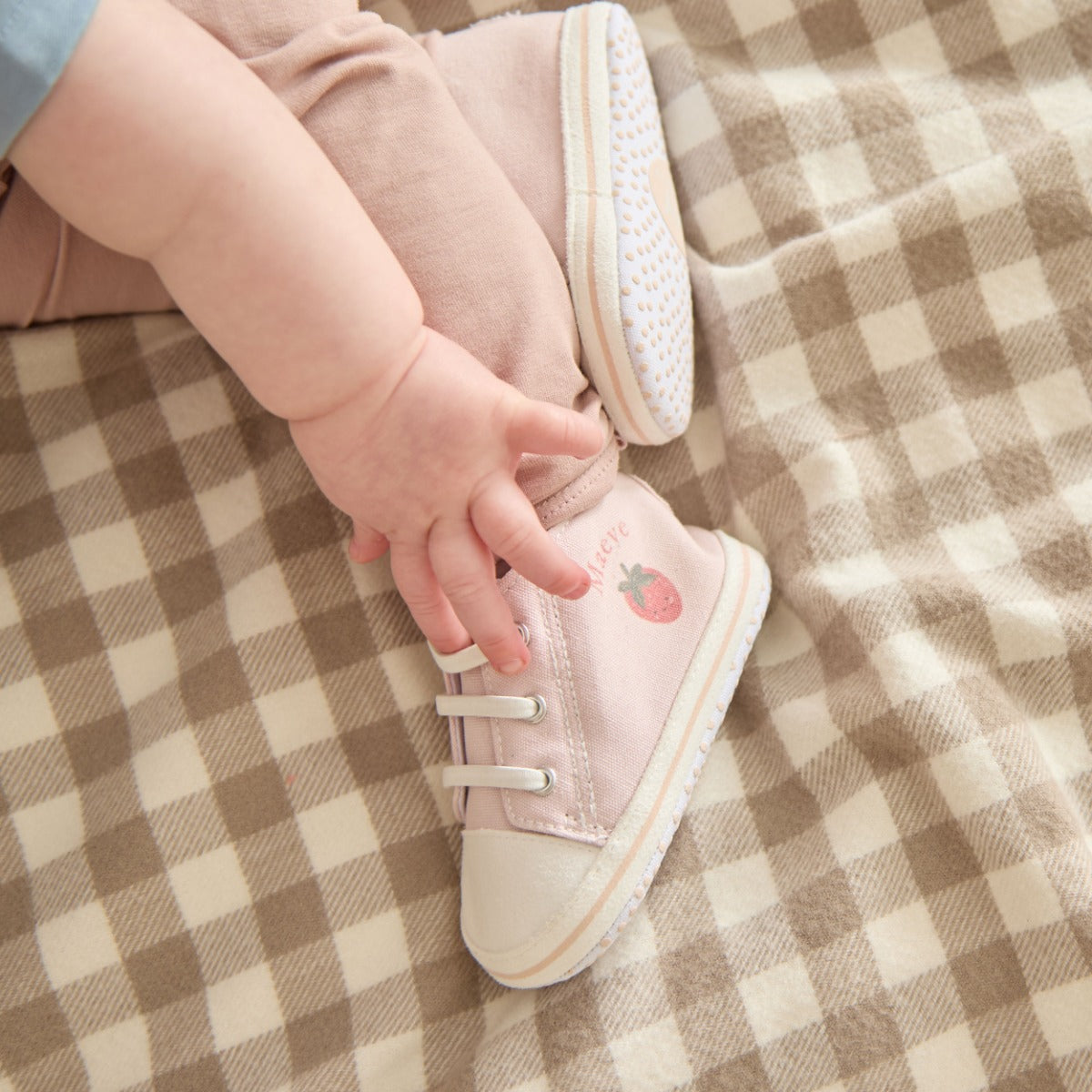 Personalised Strawberry Pink Baby High Tops