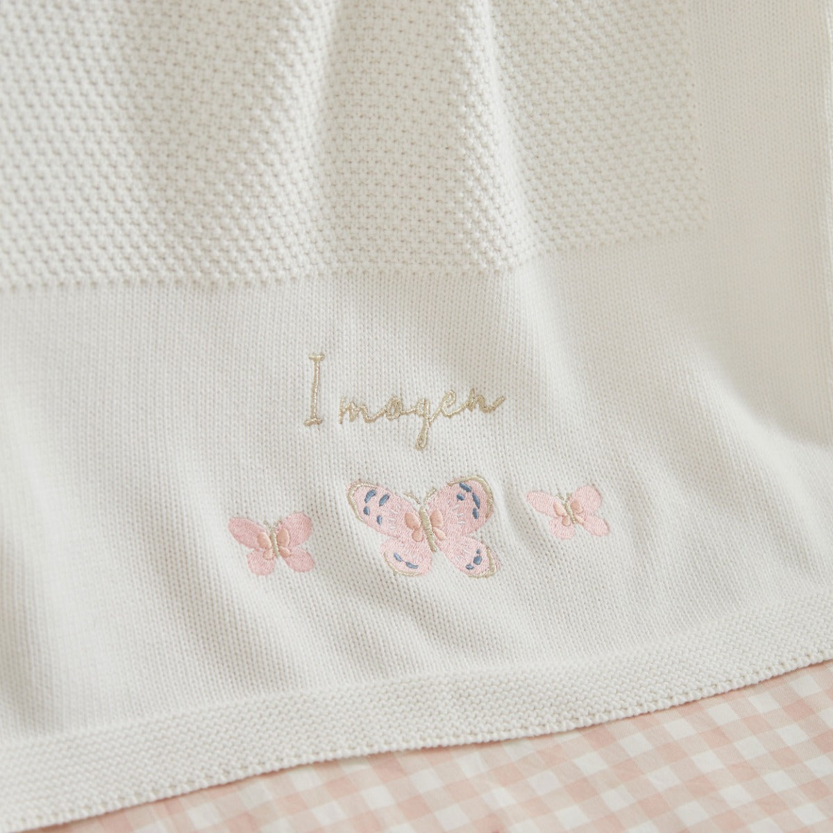 Personalised Pink Butterfly Ivory Shawl