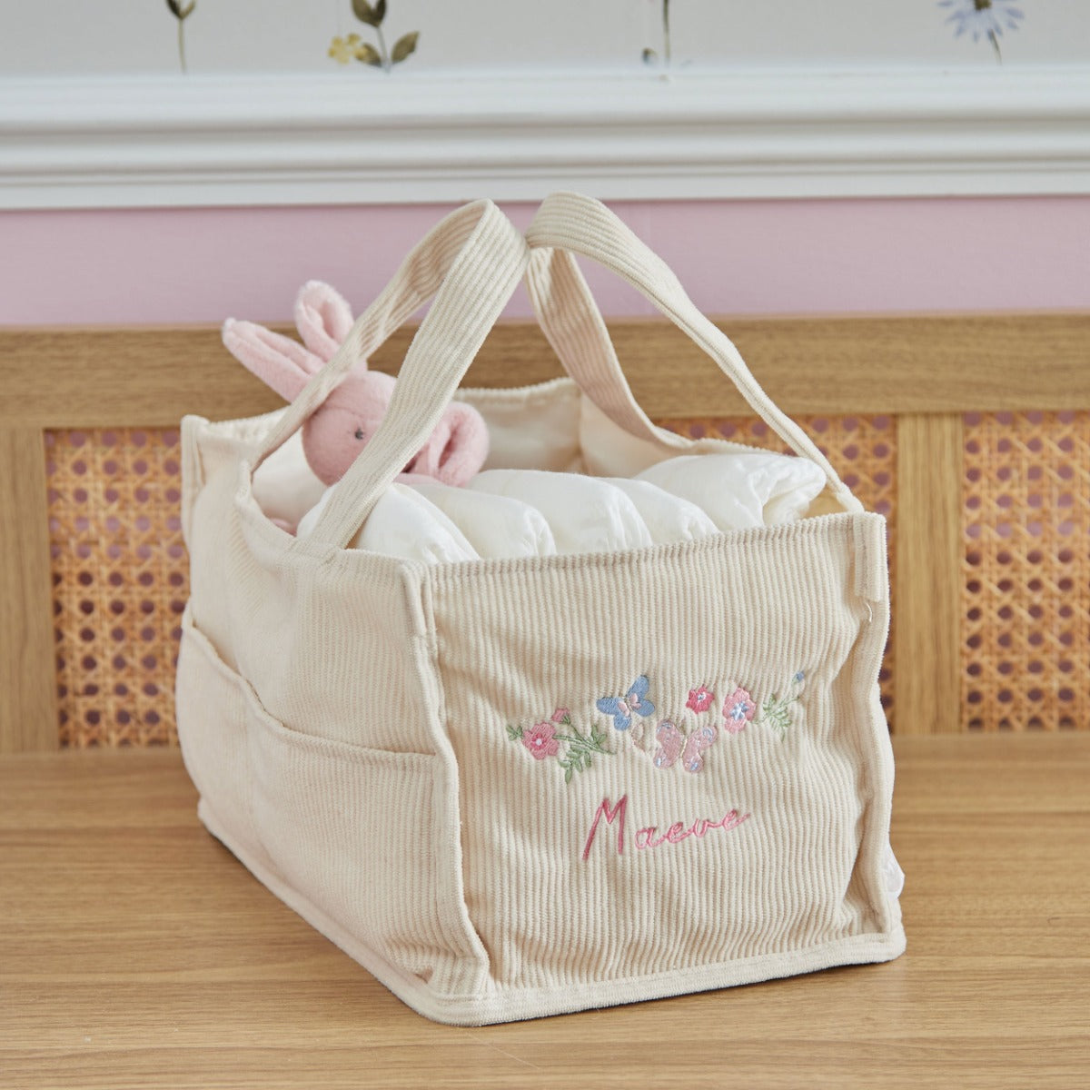 Personalised Garden Secrets Butterfly Ecru Nappy Caddy