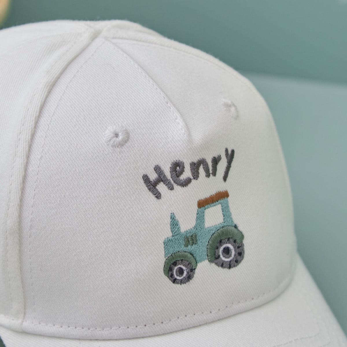 Personalised Tractor Ecru Baseball Cap