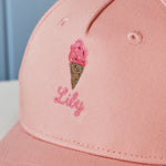 Personalised Ice Cream Pink Baseball Cap